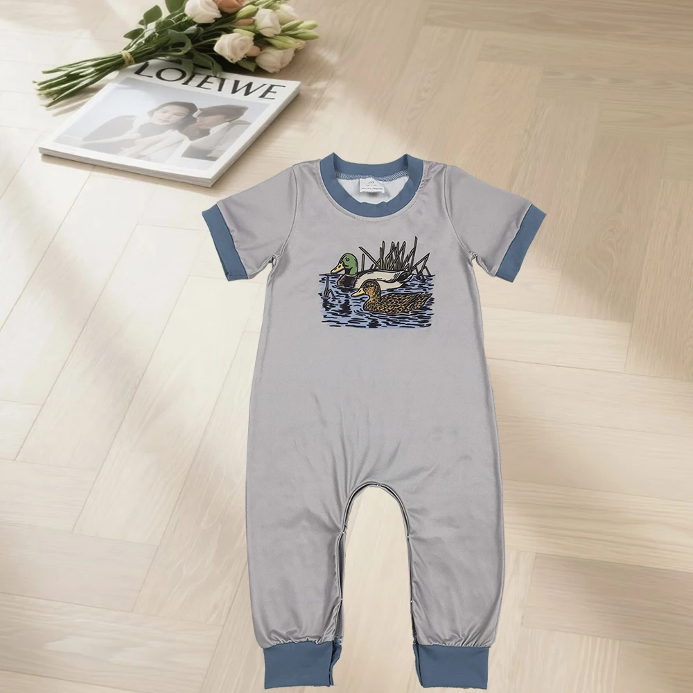 NEW RTS Baby Boys Ducks Hunting Footie Rompers