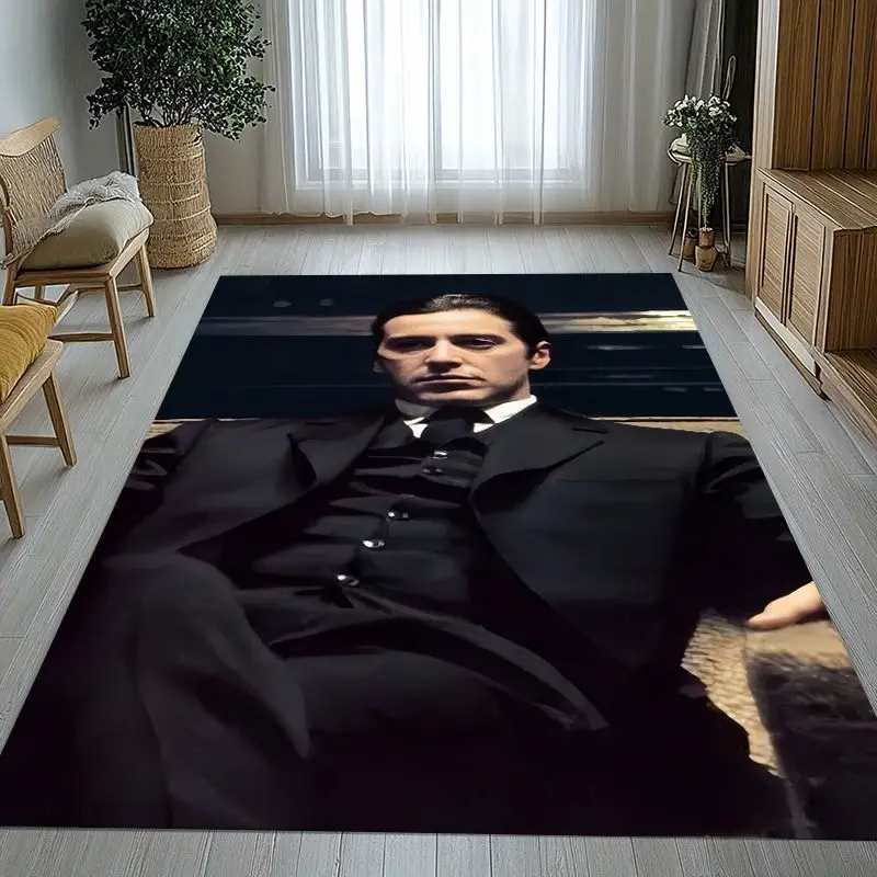 Retro Movie The Godfather Vito Corleone Soft Non-Slip Area Rug for Living Room,Bedroom Playroom Carpet Mat for Sofa,Home Decor