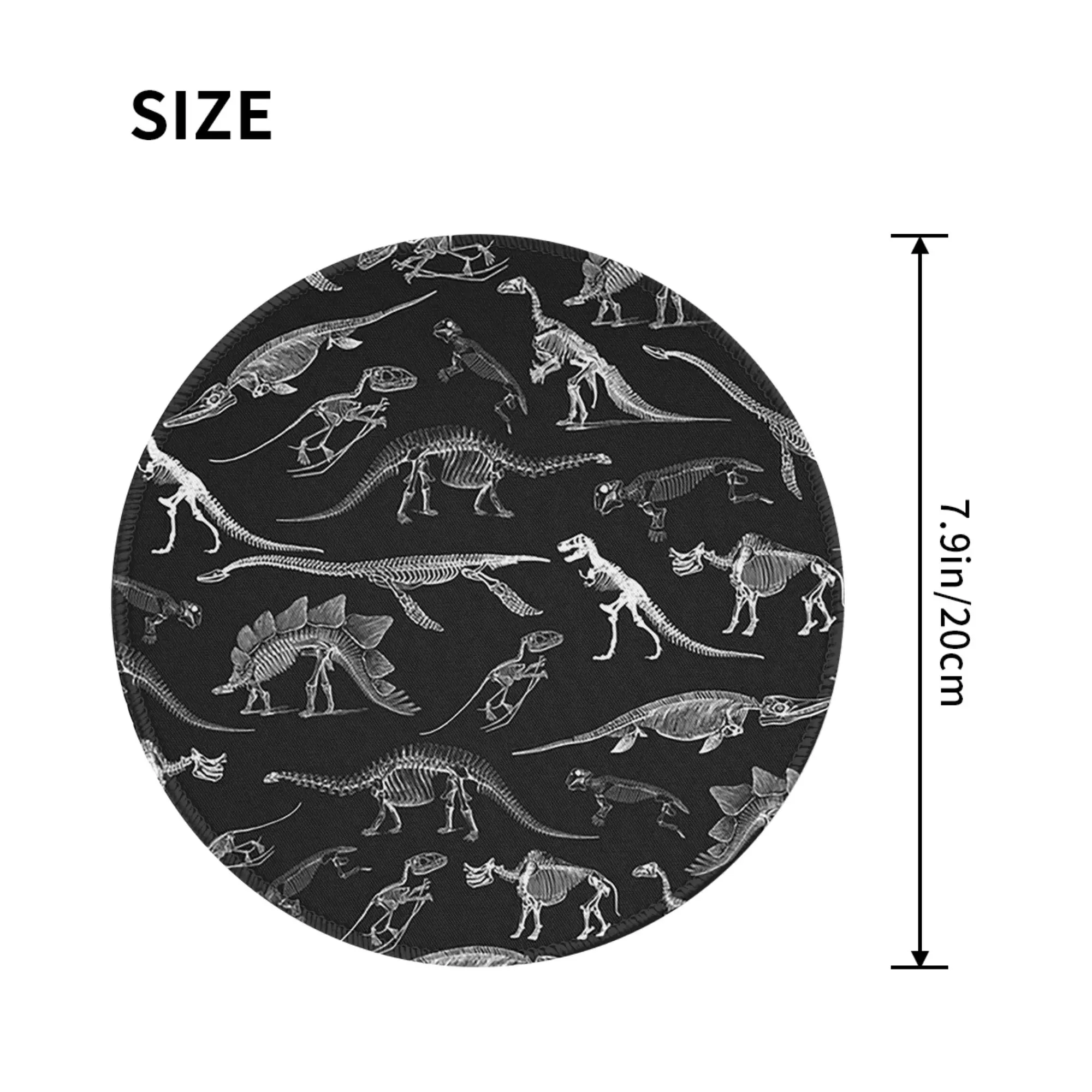 Classic black white dinosaur skeleton fossils Mouse Pad Computer Keyboard Mouse Mat Gaming PC Laptop Desk Mat Office Table Mats