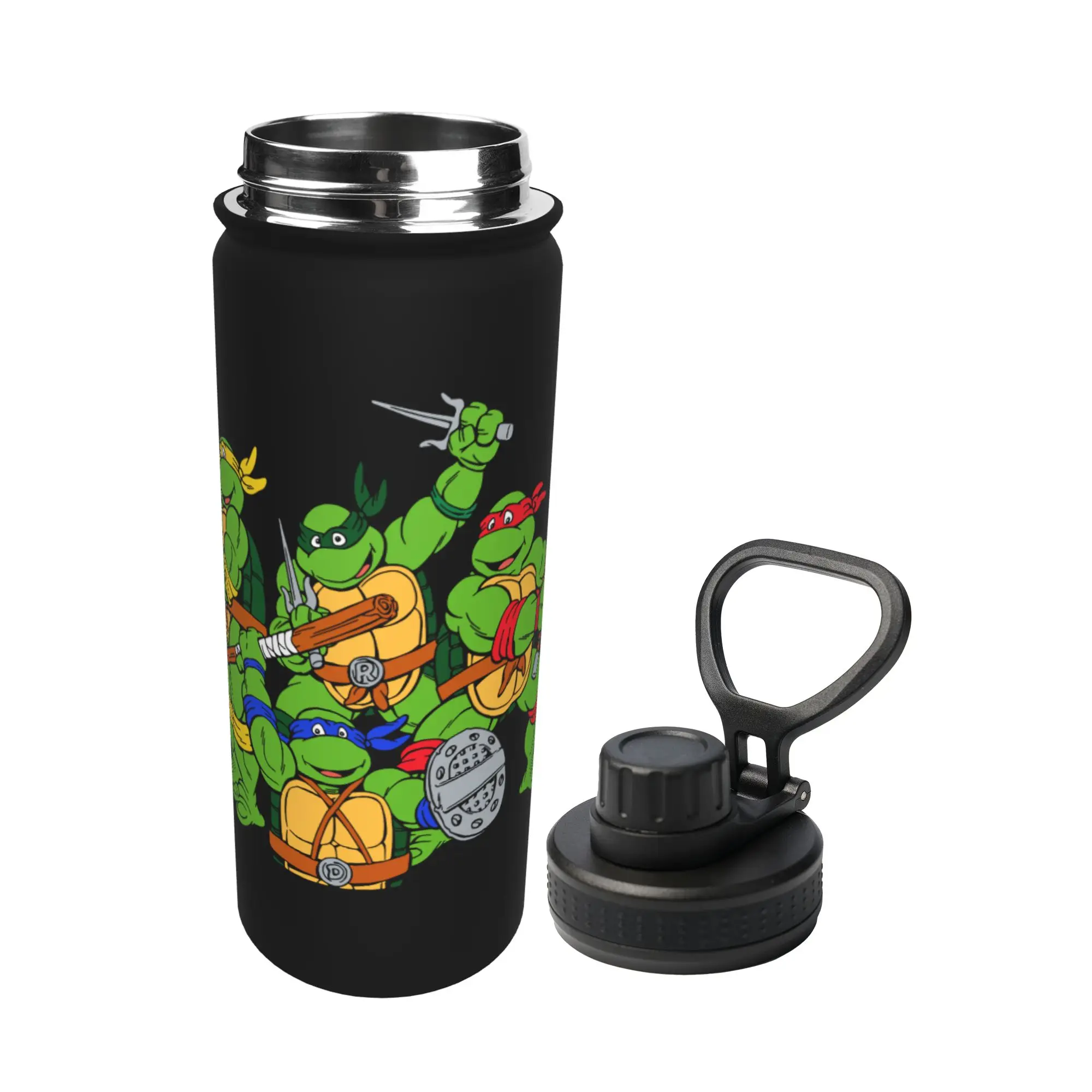 Cartoon Ninja T-Turtles 18OZ Sports Insulated Kettle  Coffee Cups Stainless Steel Office Home Mug Water Bottle