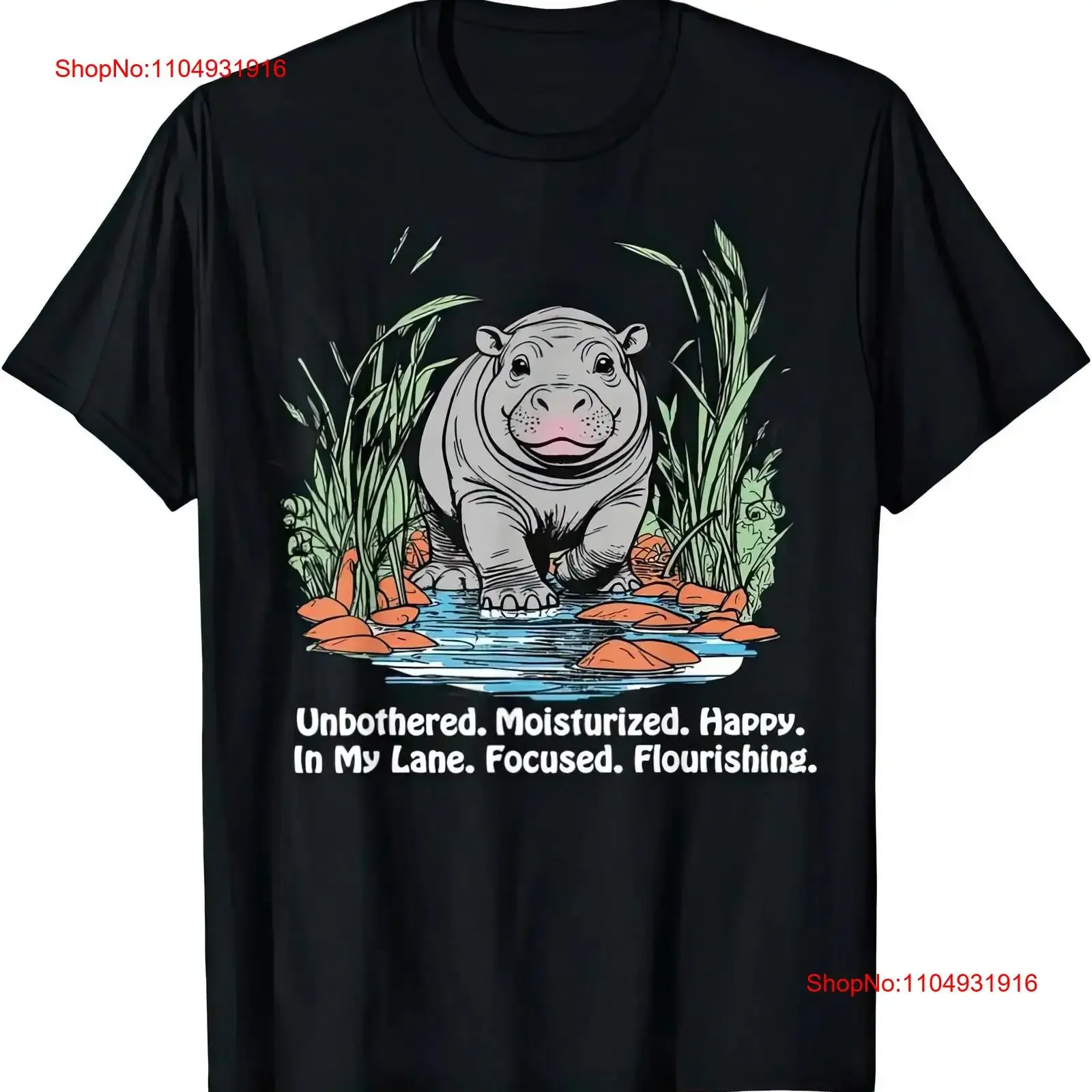 

Unbothered Moo Deng T Shirt vintage Washed graphic Stretched Top For Everyday Wear Comfortable fashion Breathable Unisex