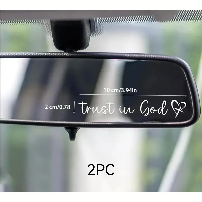 =Trust God Sticker Christian Faith Vinyl Decal 2PCS Car Rearview Mirror Makeup Mirror Motorcycle Auto Decor Gift