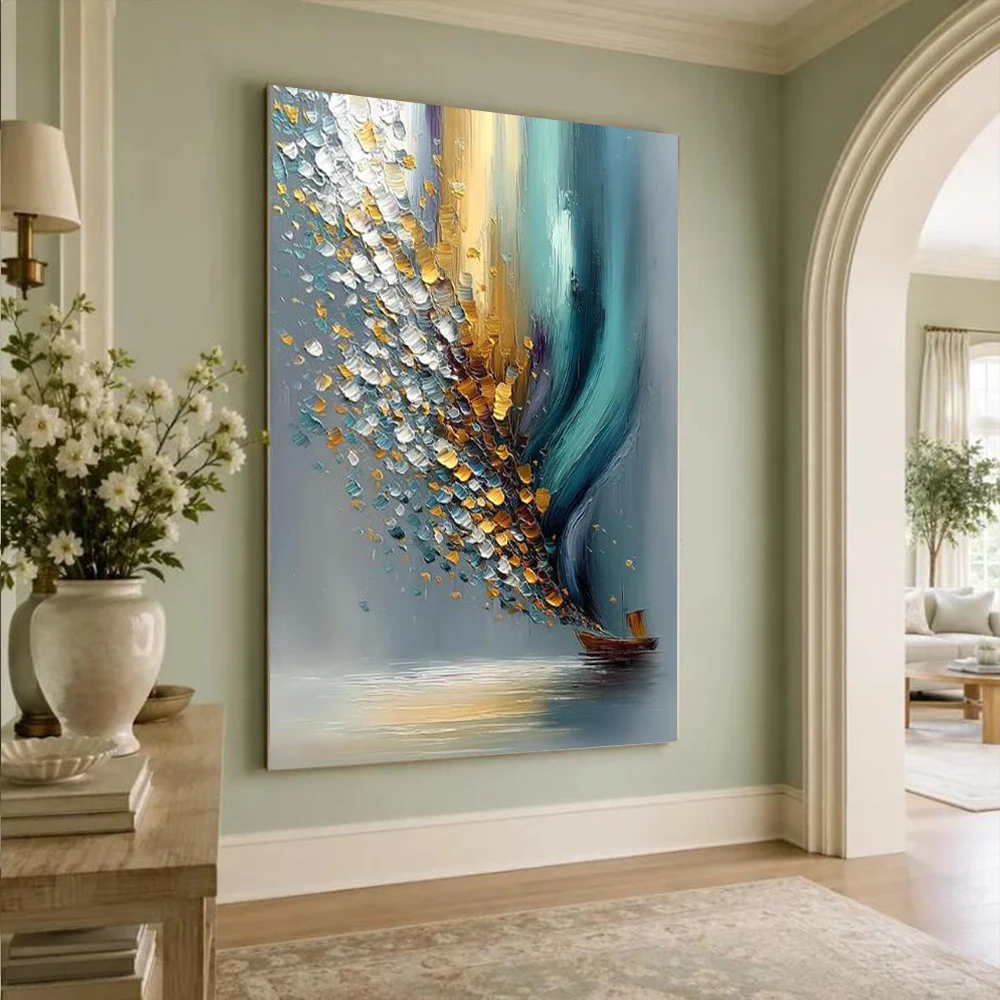 100% Handmade Abstract Oil Painting On Canvas Original Tornado Wall Art Picture Sea View Mural For Home Living Room Decor Image