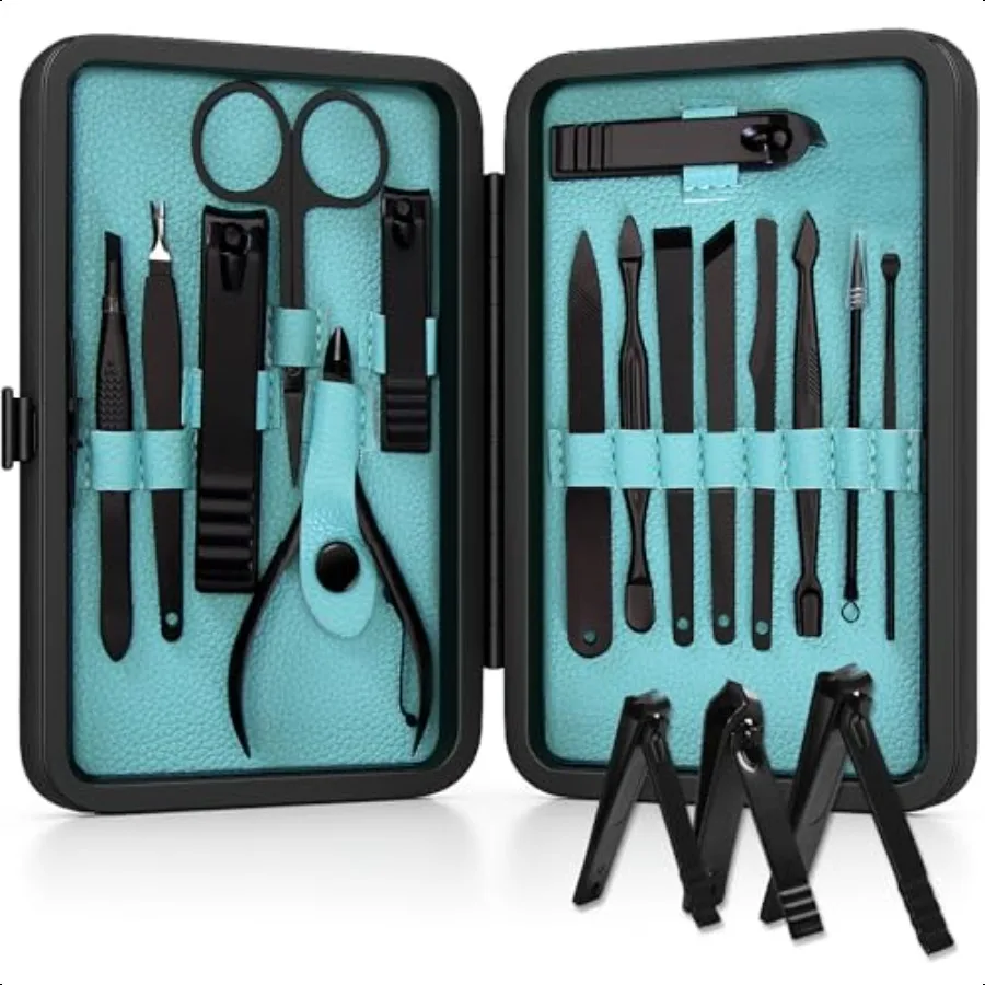 

Utopia Care Nail Clippers Profional Nail Kit or Manicure Kit for Women and Men Stocking Stuffers or Groomsmen Gifts 15Pcs Pedic