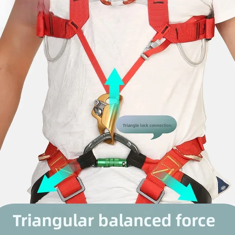 Triangular‑Semicircular Caving Carabiner, Auto‑Lock Descender for Caving & Climbing
