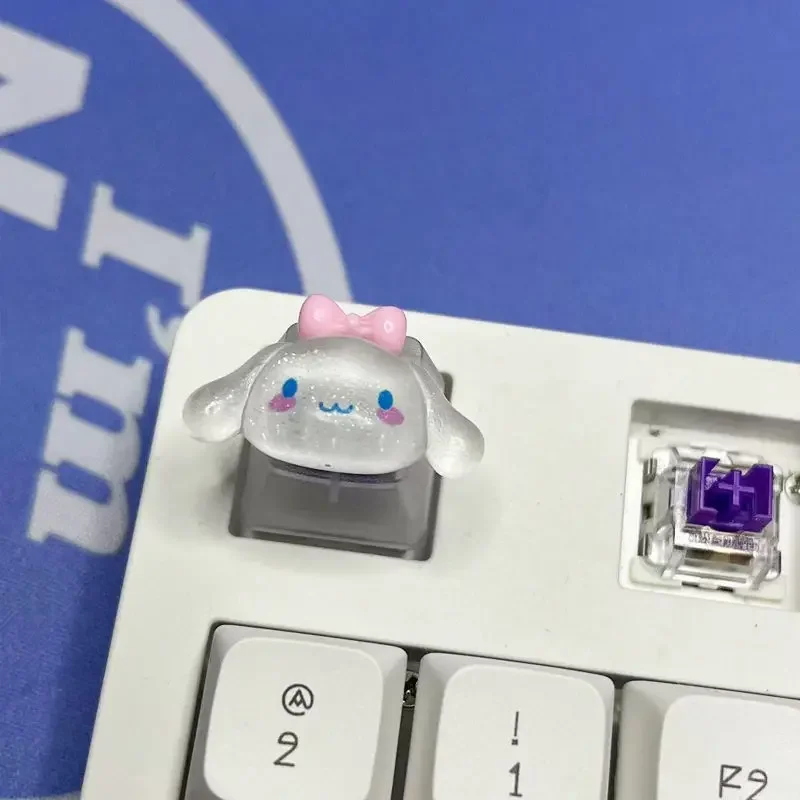 كارتون أنيمي سانريو keycap لوحة المفاتيح الميكانيكية مفتاح ميلودي كورومي الكرتون لطيف فتاة شفافة keycap عبر رمح