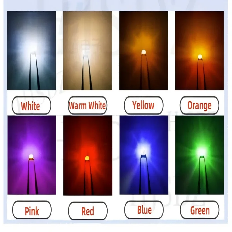100PCS 0603  SMD Led diodes Warm Red yellow blue green warm white Pink orange RGB 2 PLCC-4 Lamp Light Beads Emitting