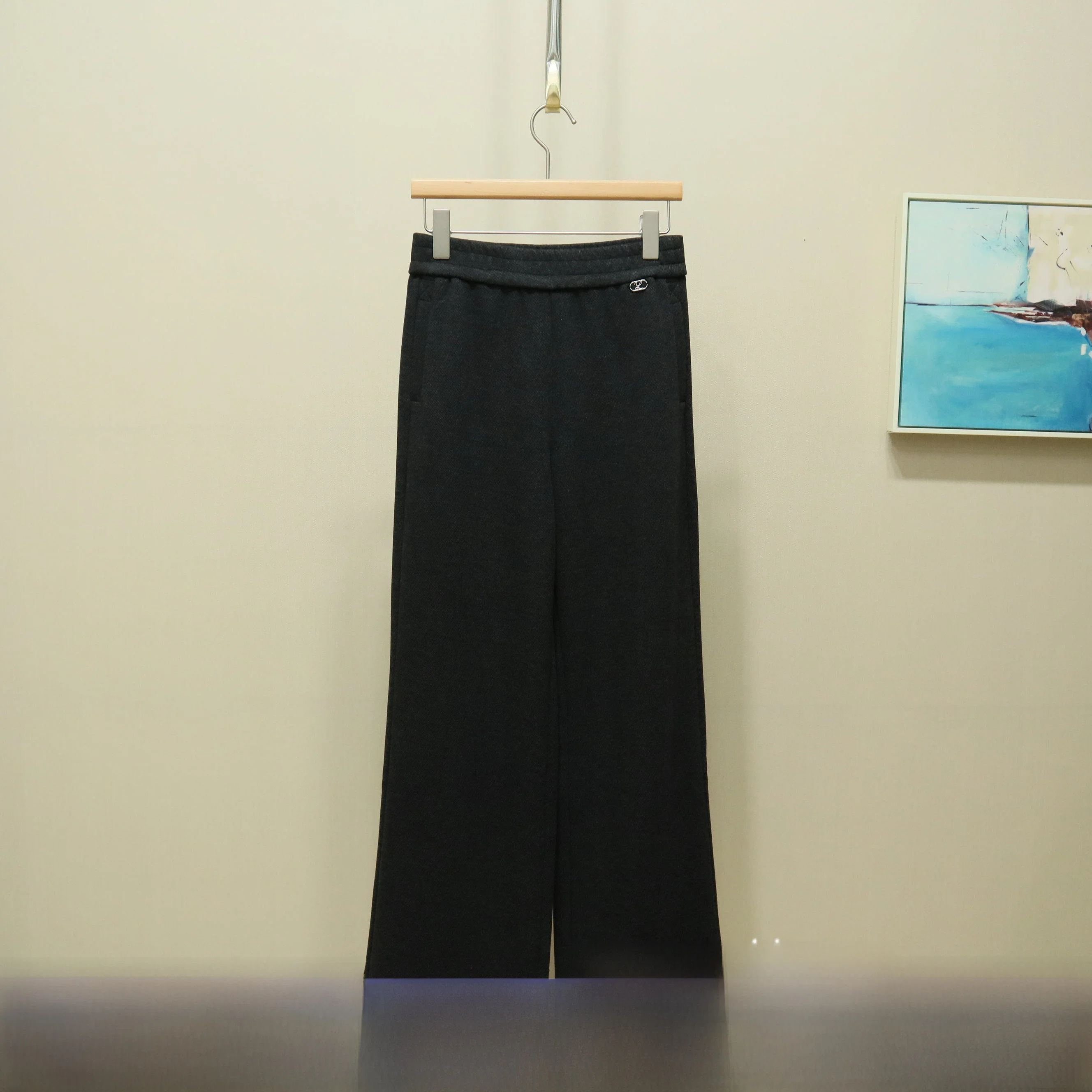 

Slimming Thi Winter Casual Pants High Waist Straight Leg Ladies Faion High Waist Polyester Blend Comfortable Fit Trousers