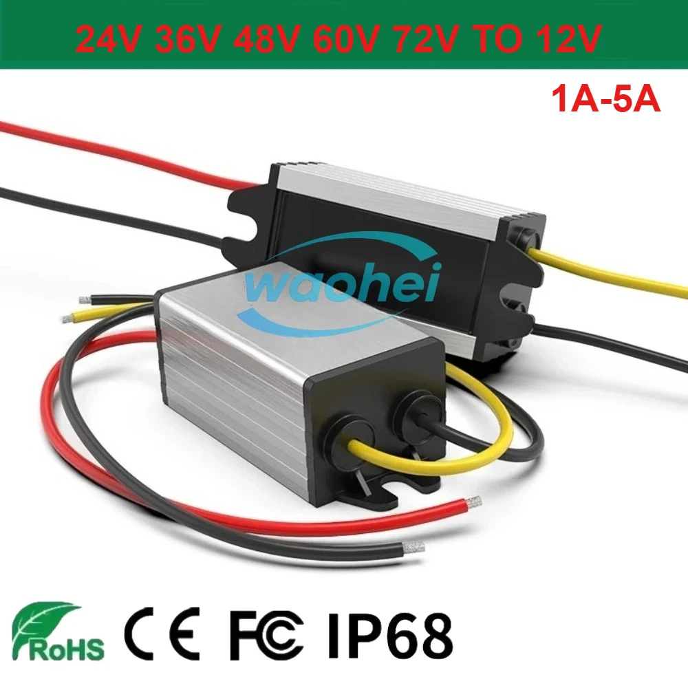 

24V 36V 48V 60V 72V To 12V DC-DC Converter Power Supply Voltage Regulator 15-90V TO 12V Step-down stabilizing Transformer Module