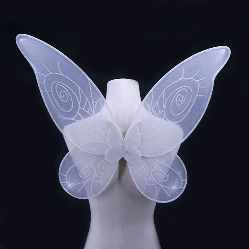 Fashion Kids Butterfly Wings Girls Sweet Solid Yarn Birthday Party Halloween Xmas Cosplay Costume Fairy Tale Props Children Gift