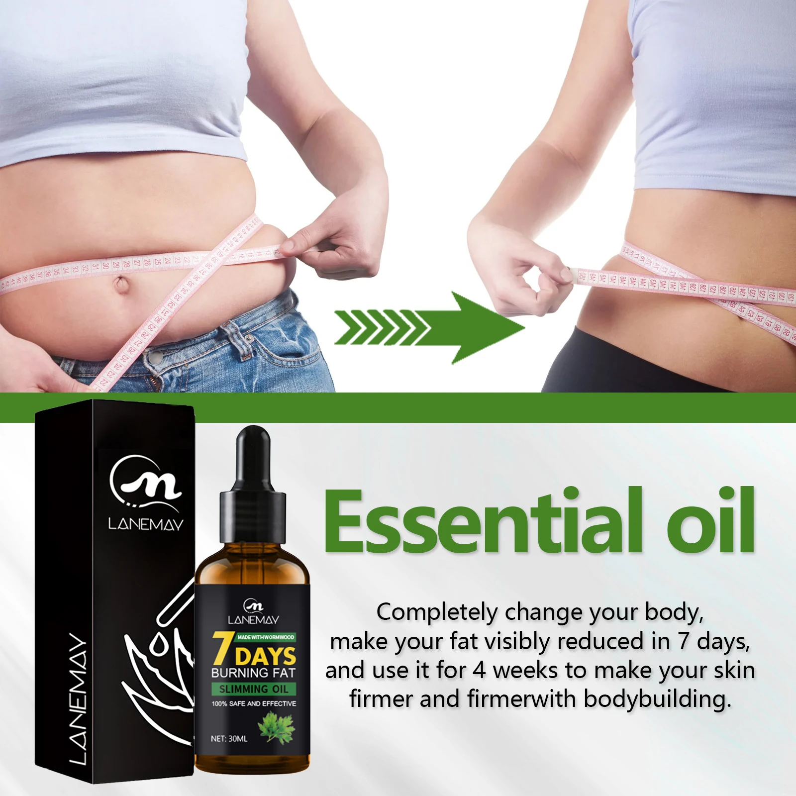 7 Days Slimming Body Essential Oil Powerful Weight Loss Slimming Oil Shaping Thin Leg Waist Belly Tummy Fat Burning Slim Down