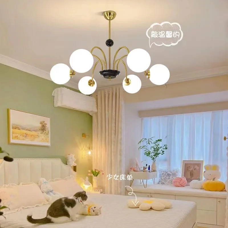 Modern Magic Bean Led Chandelier For Living Room Dining Kitchen Bedroom Ceiling Pendant Lights Glass Ball Lustre Hanging Lamp