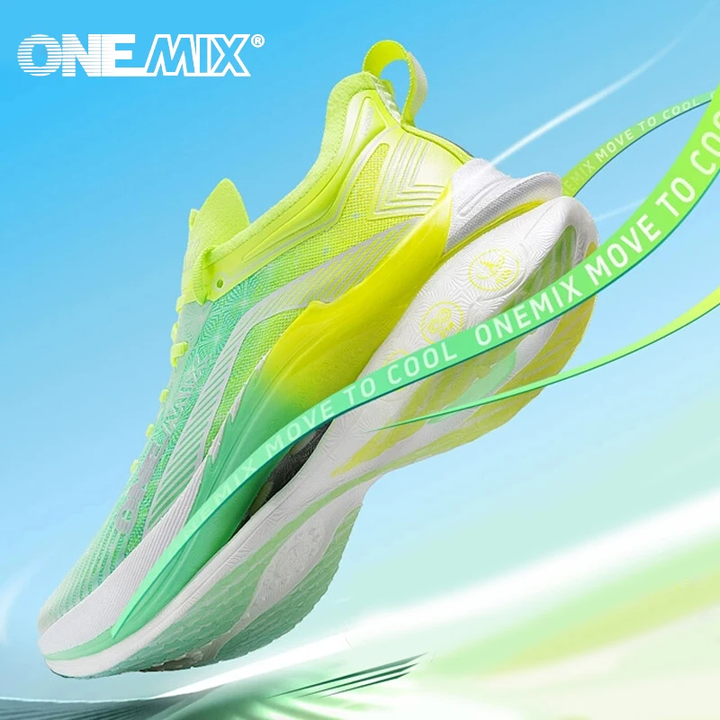 

ONEMIX Trail Racing Running Shoes Cushion Breathable Mesh Stable Wearable Outdoor Carbon Plate Marathon Sport Training Sneakers