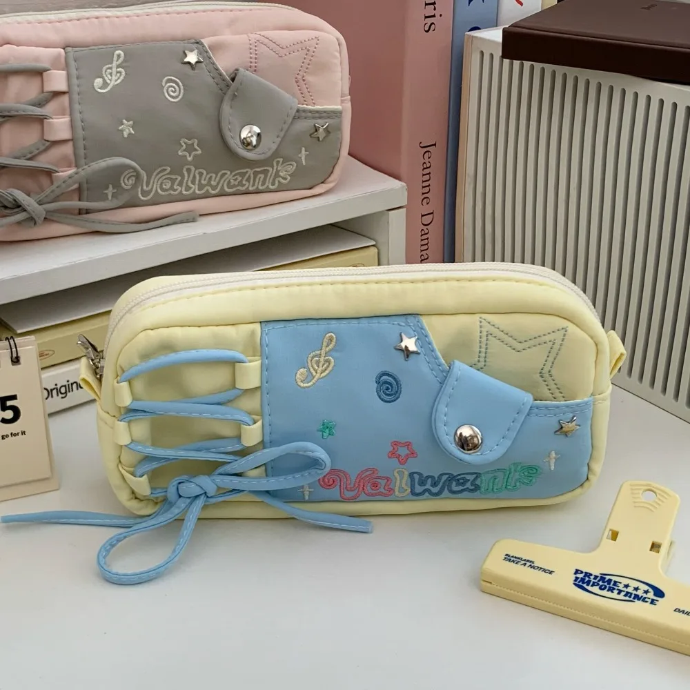 Pencil Case Korean Stationery Bag Desktop Storage Large Capacity Large Ins Pen Bag Cosmetics/Card/Pens Canvas Cloth