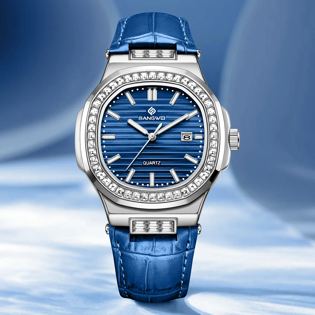 Часы BANGWEI, женские роскошные деловые светящиеся часы с датой, женские часы, кварцевые винтажные часы, модные элегантные женские наручные часы