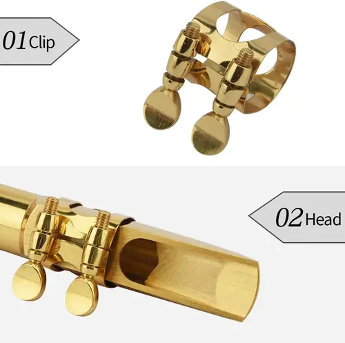 Imagen 2 del producto Boquilla de saxofón Alto Tenor Soprano, boquilla de Metal, laca dorada, piezas de boca de saxofón, nuevo