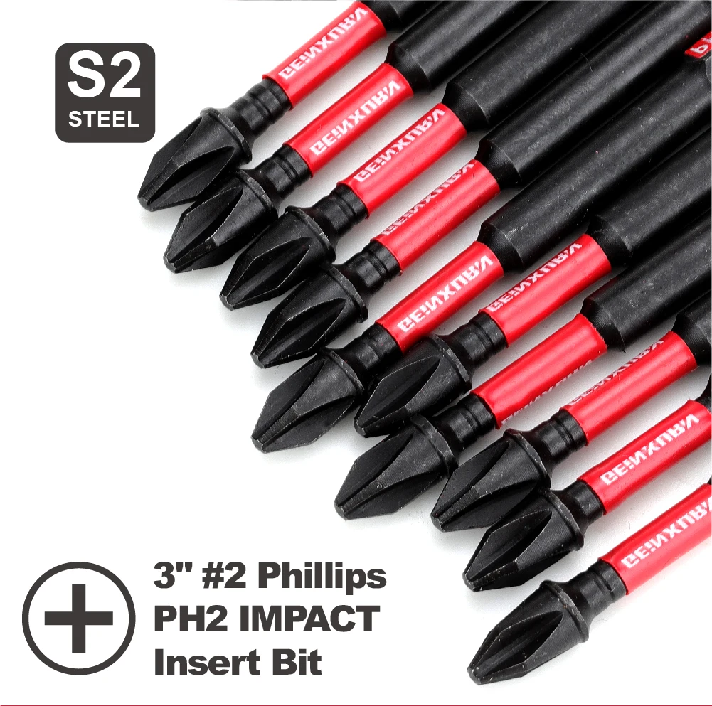 Geinxurn Impact Tough #2 Phillips 3 in. Insert Driver Bits, PH2 Power Screwdriver Bits Set