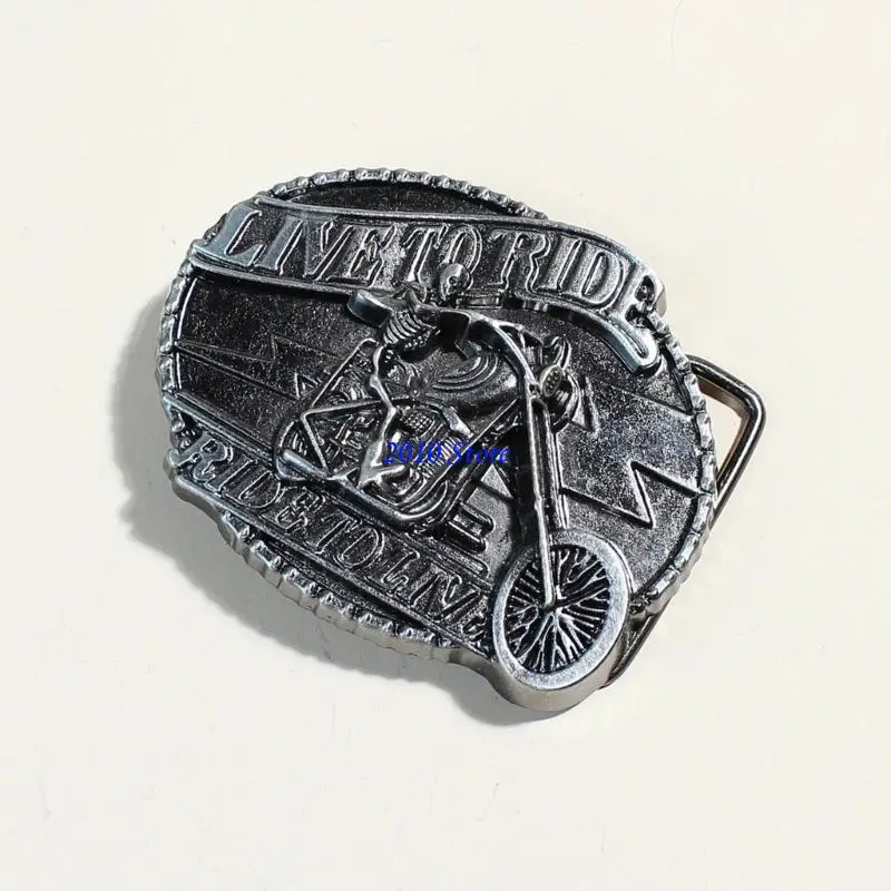 F3MF تنقش الجمجمة نمط حزام مشبك استبدال الإكسسوارات دراجة نارية أنماط حزام مشبك مشبك آمن للرجال السراويل #5
