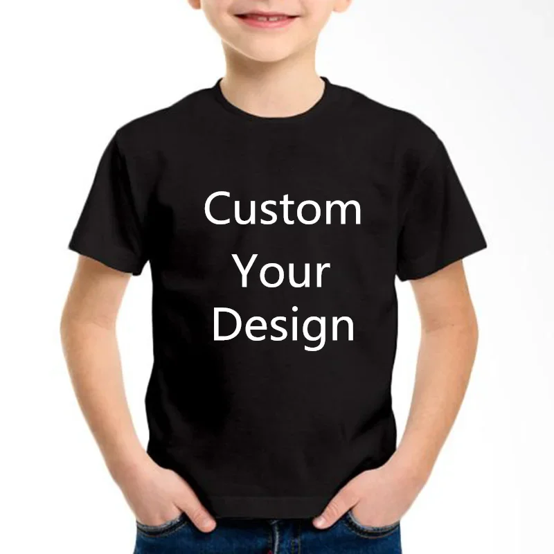 Customized Your Name Print T shirt Boys Girls Your Own Design DIY Photo Kids Clothes 2024 EU Size Summer Cotton Tops Tee