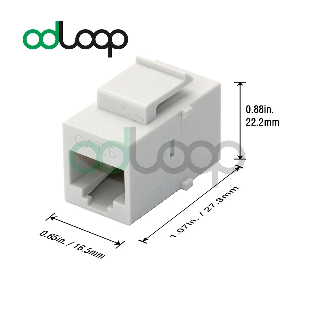 ODLOOP 15-Pack CAT6 RJ45 Female To Female Insert Coupler Keystone Inline Coupler