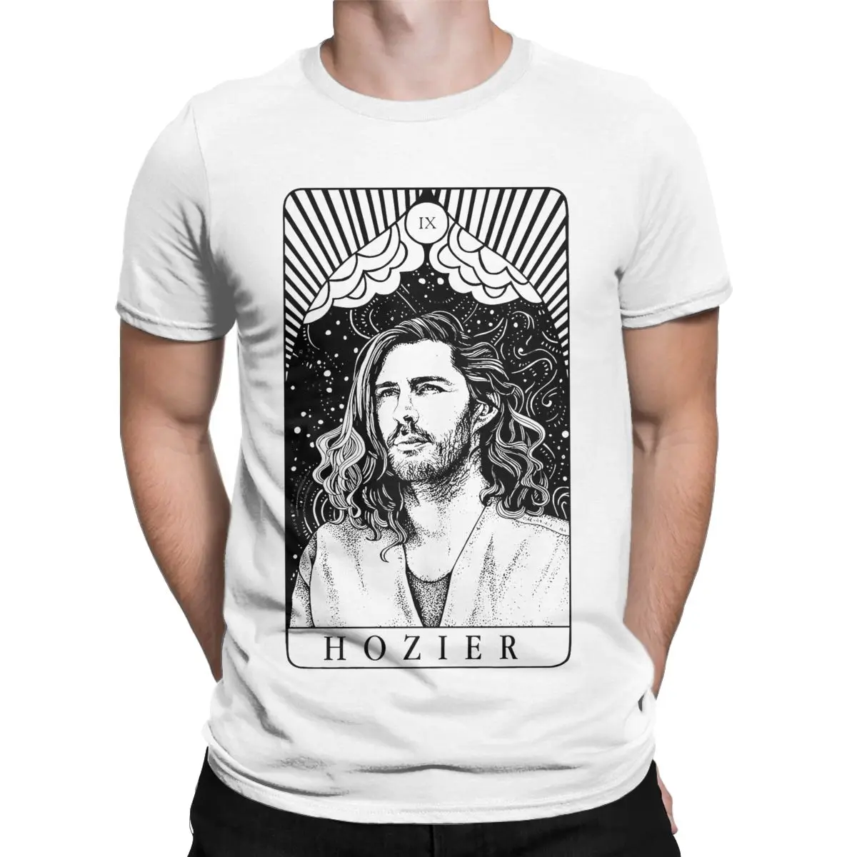 Novelty Tarot Hozier Unreal Unearth Tour 2024 T-Shirts for Men O Neck Cotton T Shirt Short Sleeve Tee Shirt Plus Size Clothes