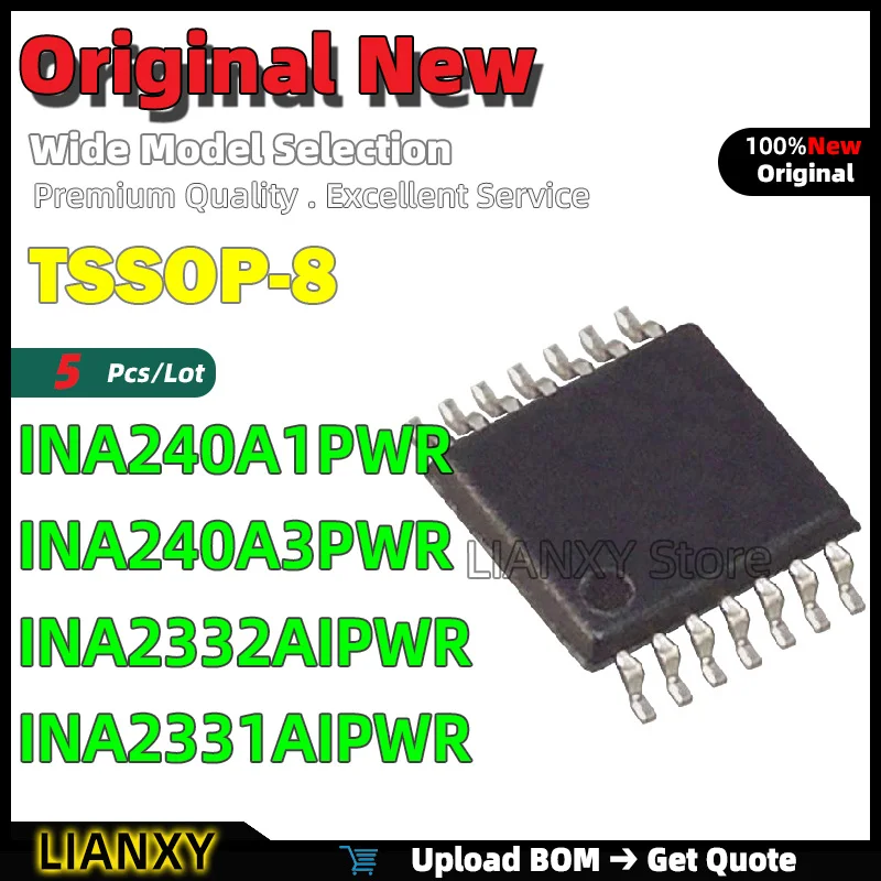 5pcs TSSOP-8 INA240A1PWR INA240A3PWR INA2332AIPWR INA2331AIPWR Current sense amplifier New Original