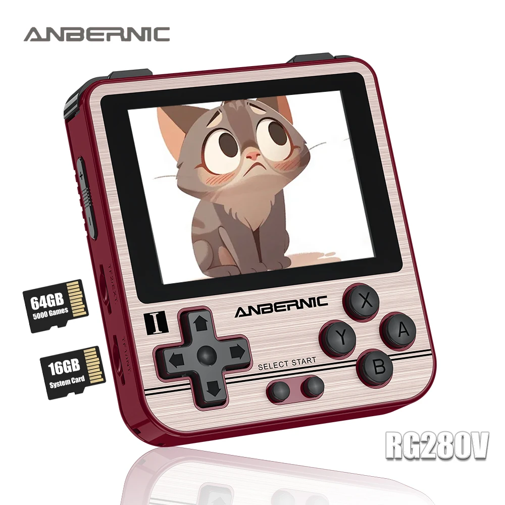 ANBERNIC RG280V Handheld Game Console 2.8 Inch IPS Screen 2100MAH Battery Preload 5K Games Opendingux System Pocket Game Player