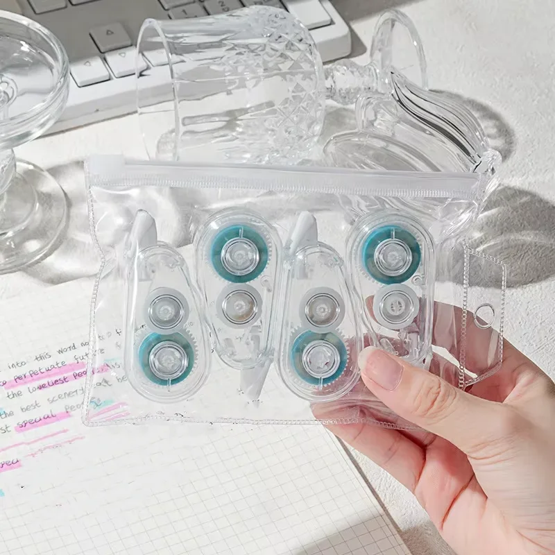 

4 шт. роликовая двусторонняя клейкая лента 6 мм x 5 м, коллажи и фотоальбомы, подходящая для ведения журналов, приготовления обратно в школу