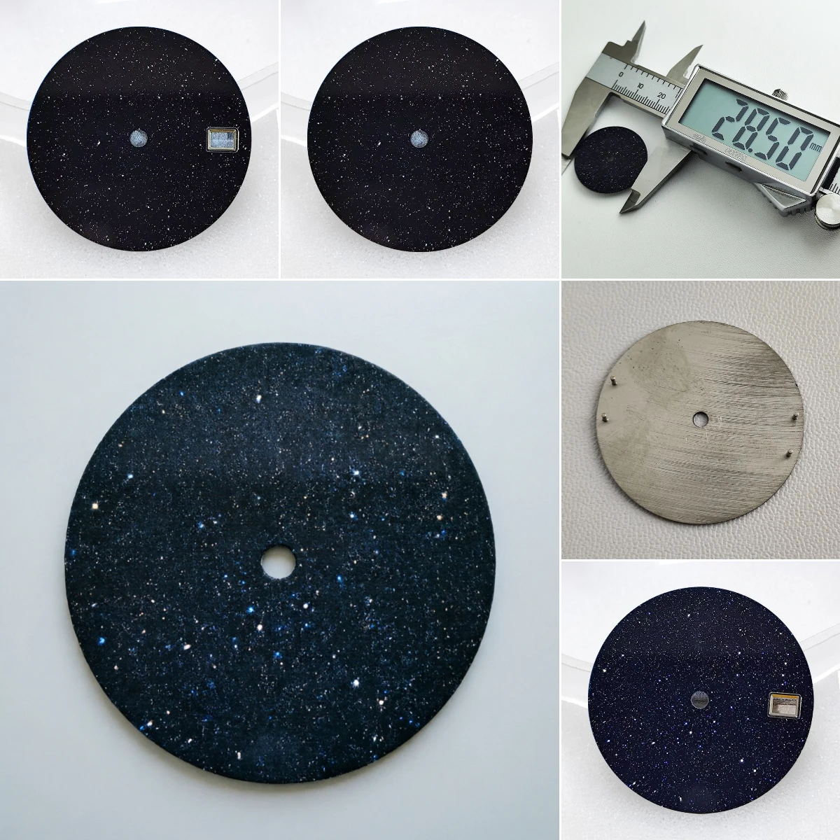 28.5mm Starry Sky Watch Dial for NH35 Movement  Sparkling Blue Green Malachite Sandstone Disc - Luxury Watchmaker  Parts