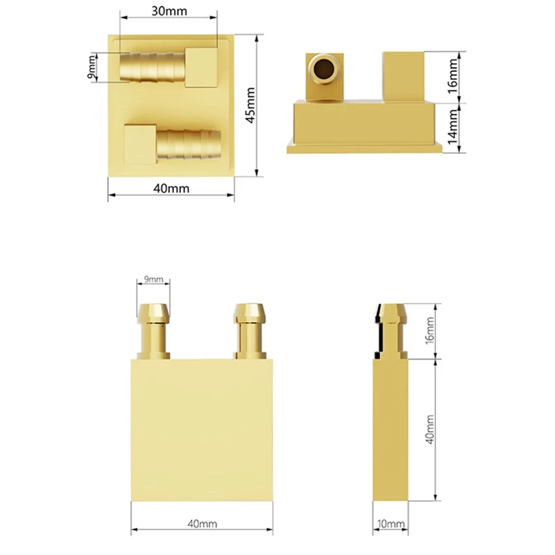 Absorvedor de calor refrigerado a água de cobre, soldagem integrada cnc, resistência de alta pressão para jogos de pc, construção de resfriamento zt4040 wavgi