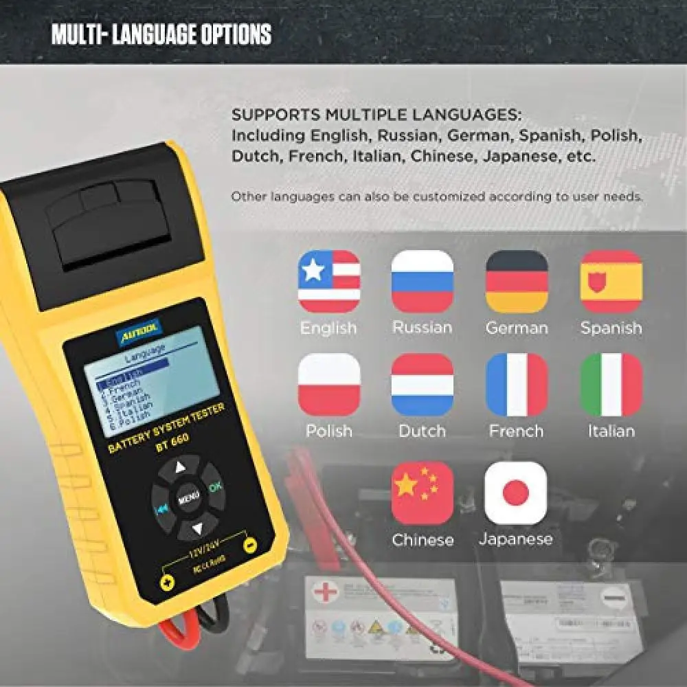 Тестер проводимости аккумулятора BT660, 12 В/24 В