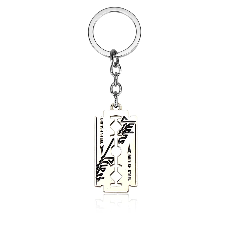 Hip Hop Rock Band Judas Priest Blade Razor Shape Pendant Key Chain Men Metal Keychain Keyring Chaveiro Jewelry