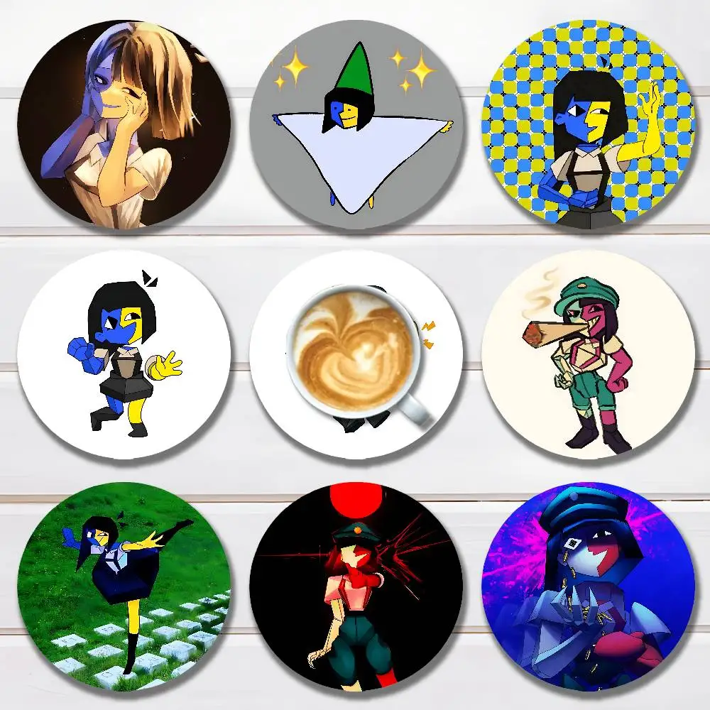 

J-Joel G-Guerra Ena Round Wooden Coasters For Cute Design Suitable for Drinks Tea,Coffee Home Perfect Gift