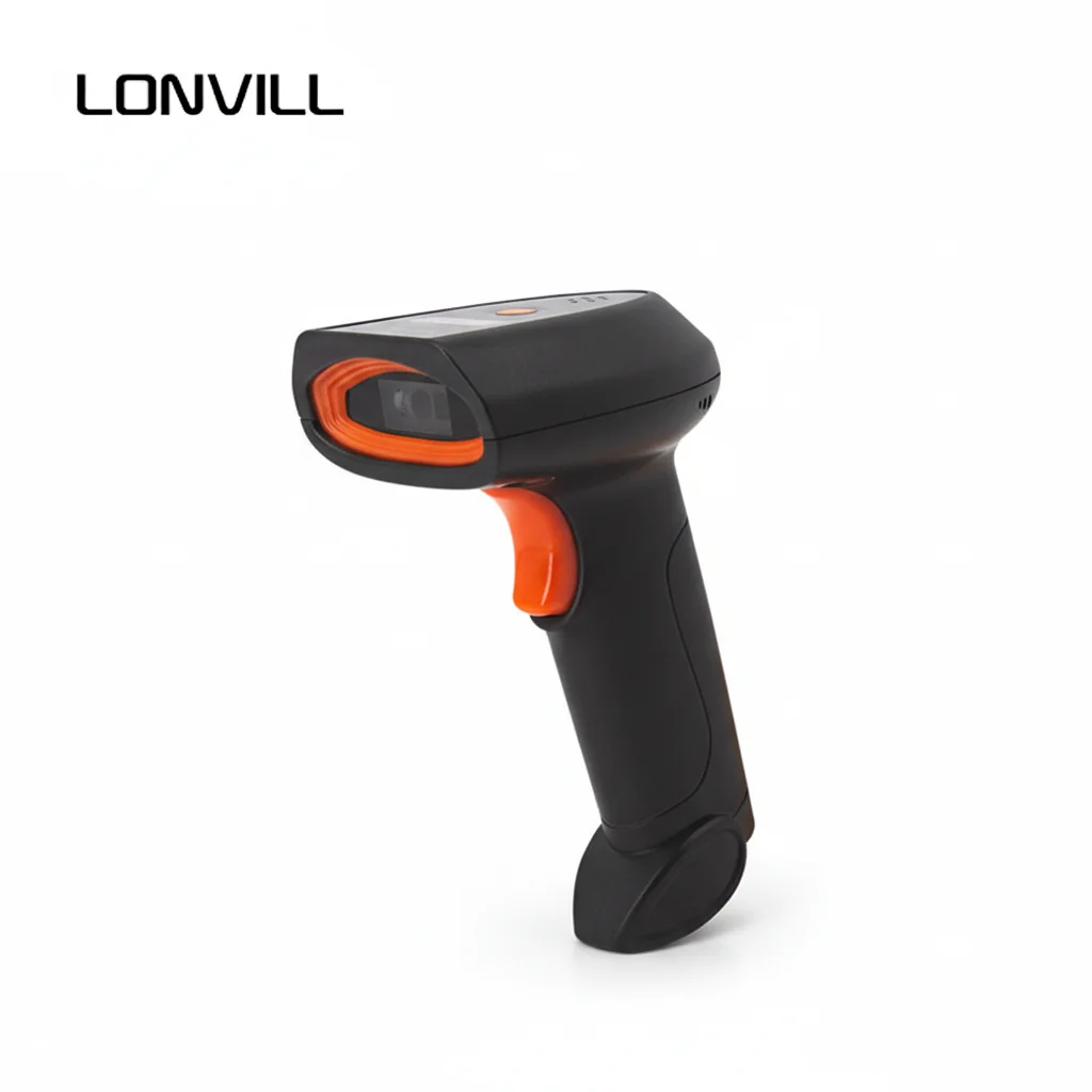 LONVILL Wireless QR Code Reader CMOS 5000-20000 Barcode Storage 72H Continuous Work Handheld Supermarket Scanning Gun