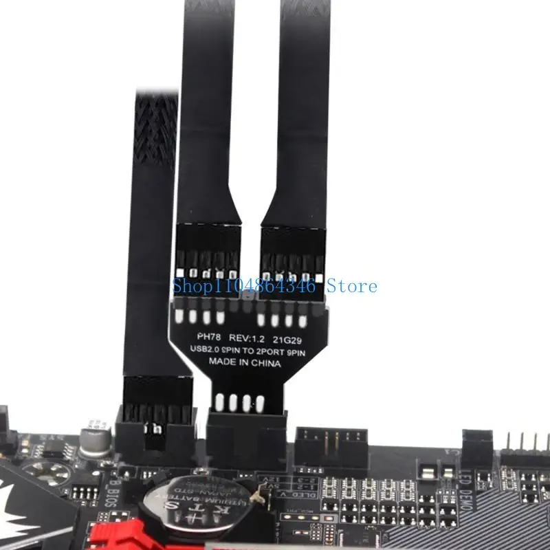 5asd USB2.0 9Pin Splitter Computer Motherboard 1 to 2 Extension Adapter