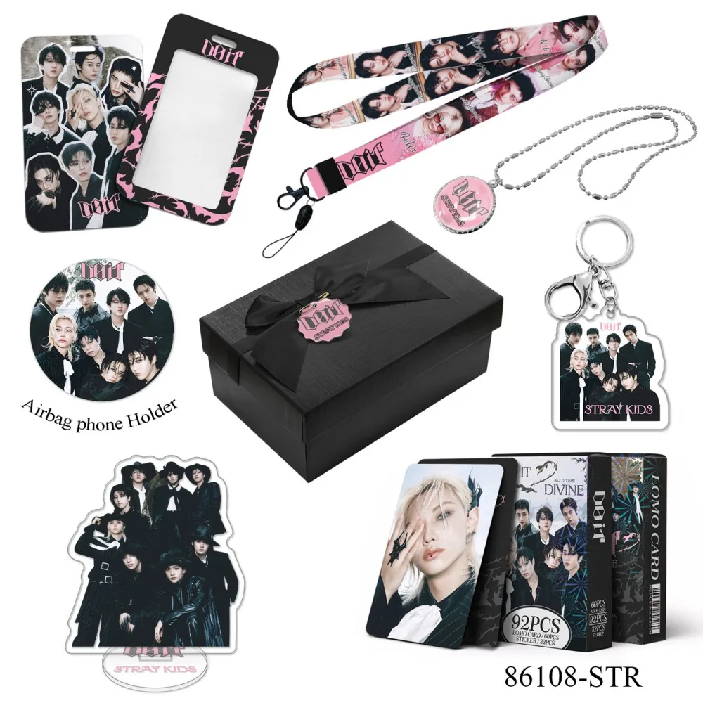 New STRAYKIDS DO IT KPOP Gift Box Stationery Set Album Accessories Card Set Necklace Pendant Small Card Fan Essential Gift Gift