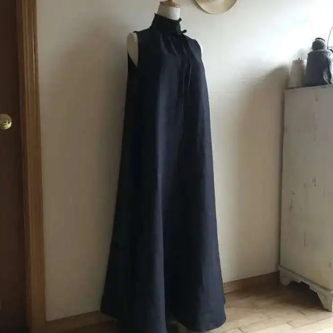 

2025 Summer New Sleeveless Lace Up Dress Formal Goth Lace Kawaii Long Femmes 2025 Summer Dress Robe Vestido Women Party Elegant