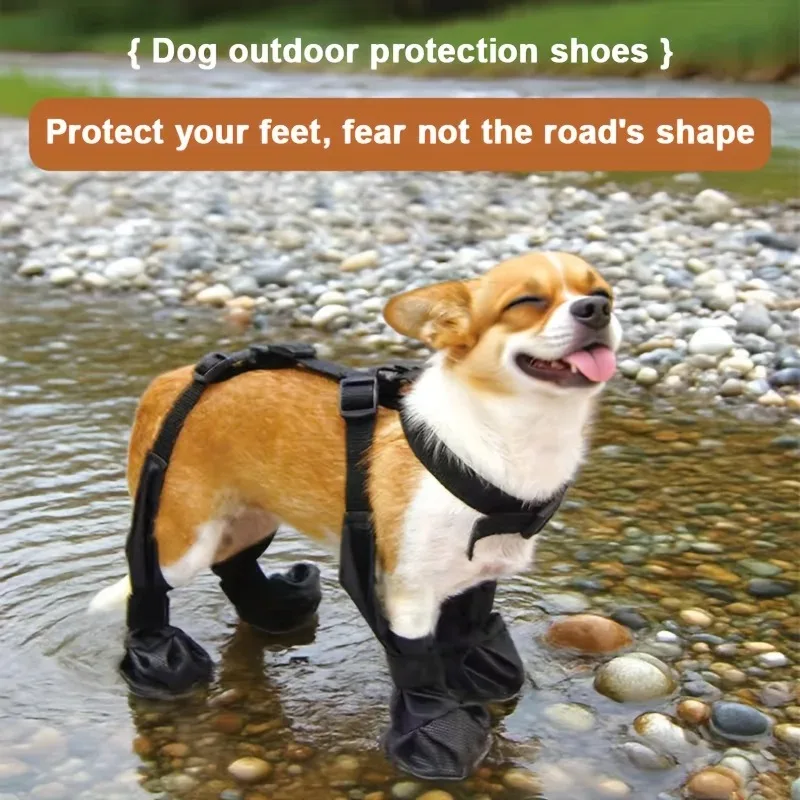 Adjustable waterproof dog boots are breathable, soft, safe, durable and close-fitting, suitable for walking and hiking.