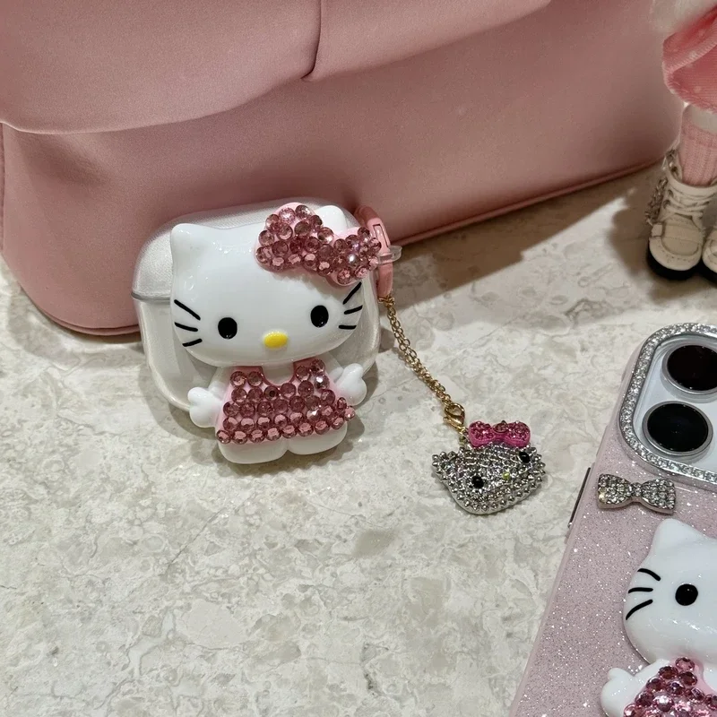 ثلاثية الأبعاد لطيف الكرتون سانريو مرحبا كيتي حقيبة سماعة الاذن ل Airpods 1 2 3 4 برو 2021 سماعة لاسلكية تعمل بالبلوتوث سماعة واقية غطاء واضح