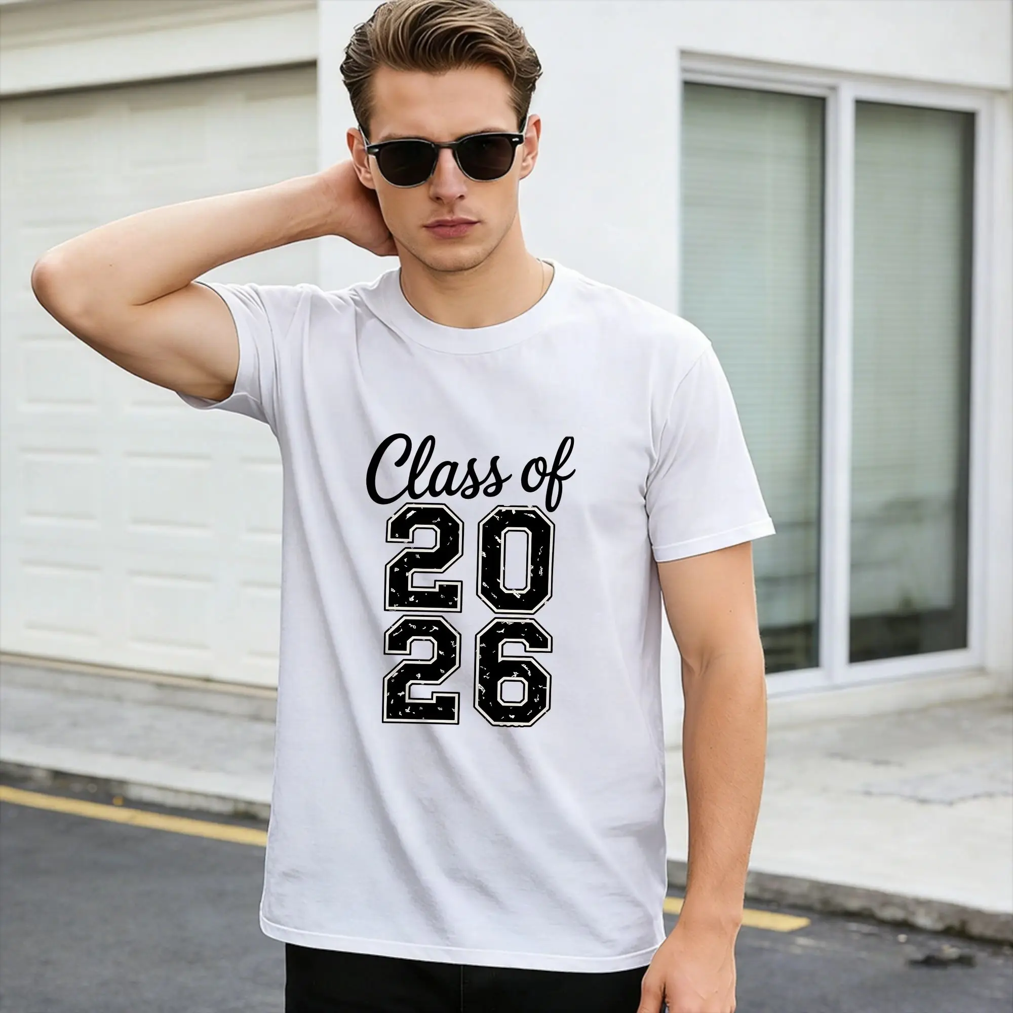 Class of 2026 Senior 2026 Graduation T-Shirt Beach  Cotton T-Shirts For Men's Design Tee Shirt Short-Sleeve Streetwear Tops,