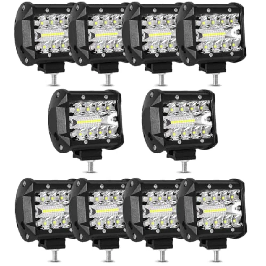 

4-дюймовые светодиодные фары-подсветки 4INCH 60W, квадратные рабочие фары 12V 24V, светодиодные противотуманные/ходовые/внедорожные фары для грузовиков, автомобилей, квадроциклов, UTV