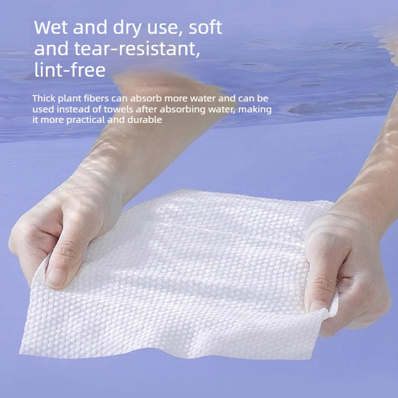 3Pcs Set Disposable Facial Wipes 100% Cotton Thickened Dry/Wet Dual-Use Soft &Gentle for Makeup Removal & Facial Cleansing