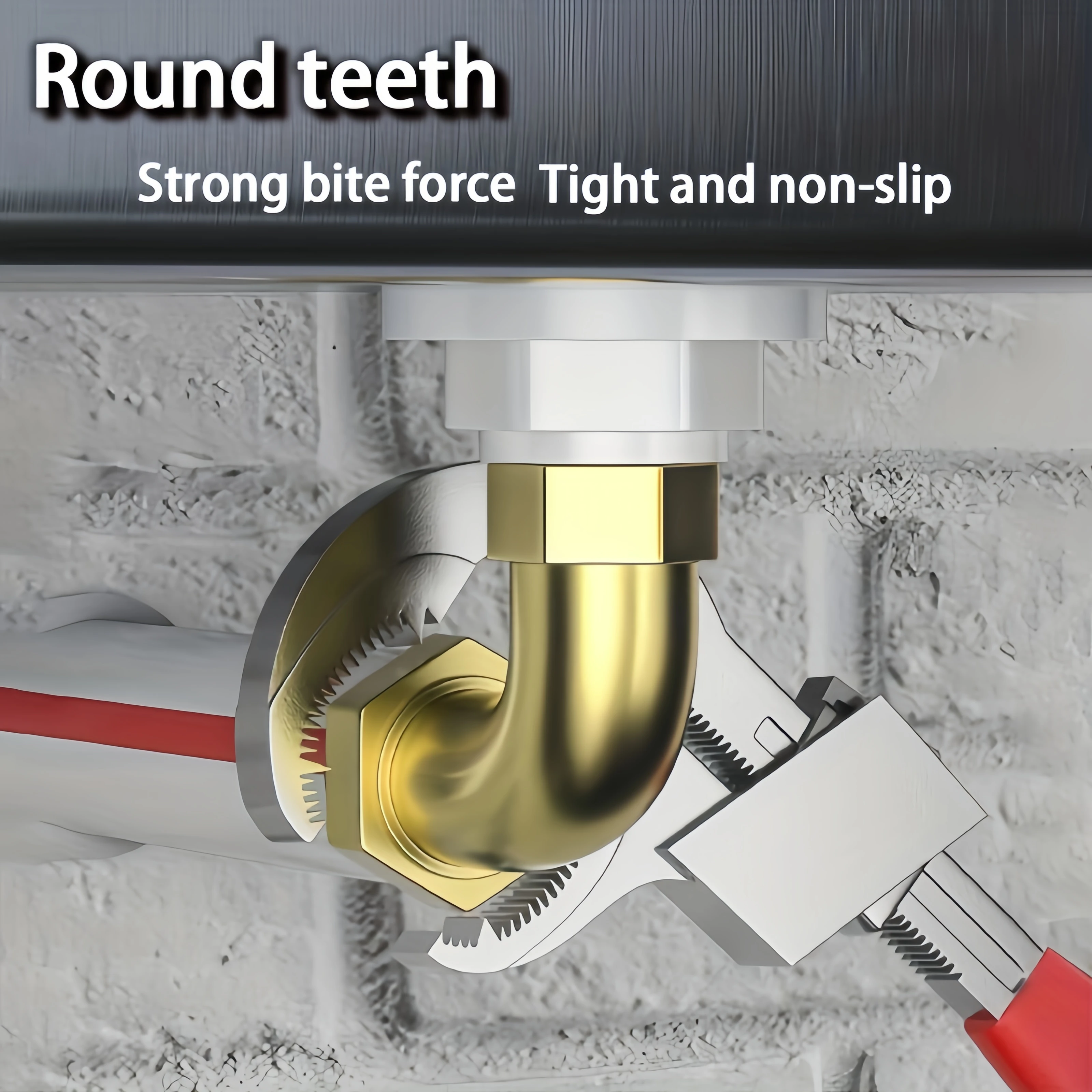 مفتاح ربط الأنابيب قطعة واحدة، مفتاح حمام كبير الفتح، أداة سباكة متعددة الأغراض، يمكن ضبط وإصلاح أنابيب المياه والأنابيب