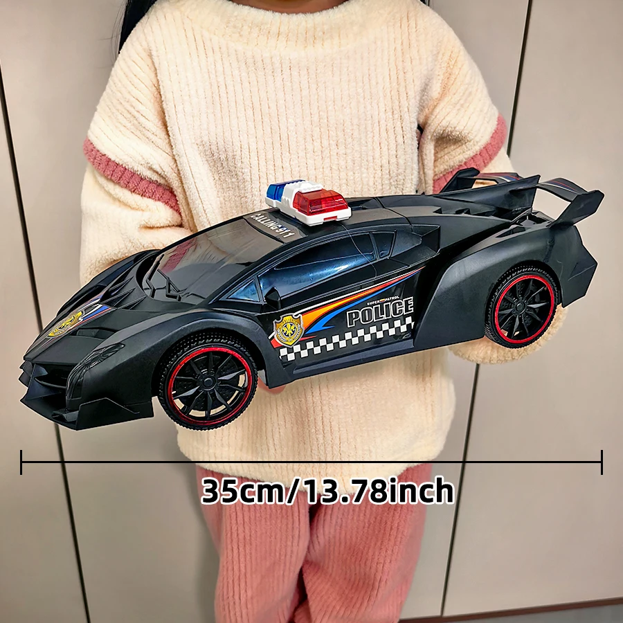 Modèle de voiture de police jouet-noir, jouet de voiture de sport réaliste jouet de voiture de police push-pull, adapté au cadeau d'anniversaire du nouvel an et de Noël