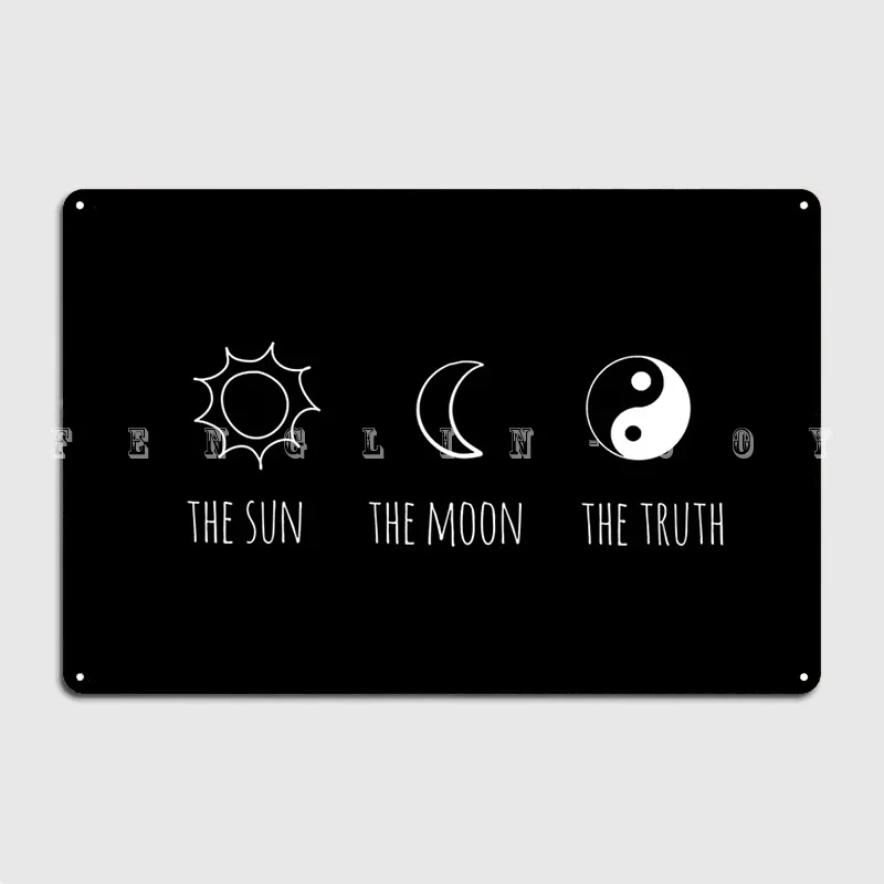 Plaques de conception de maison en métal, le soleil, la lune, la vérité, affiche de cinéma, salon, 18 panneaux