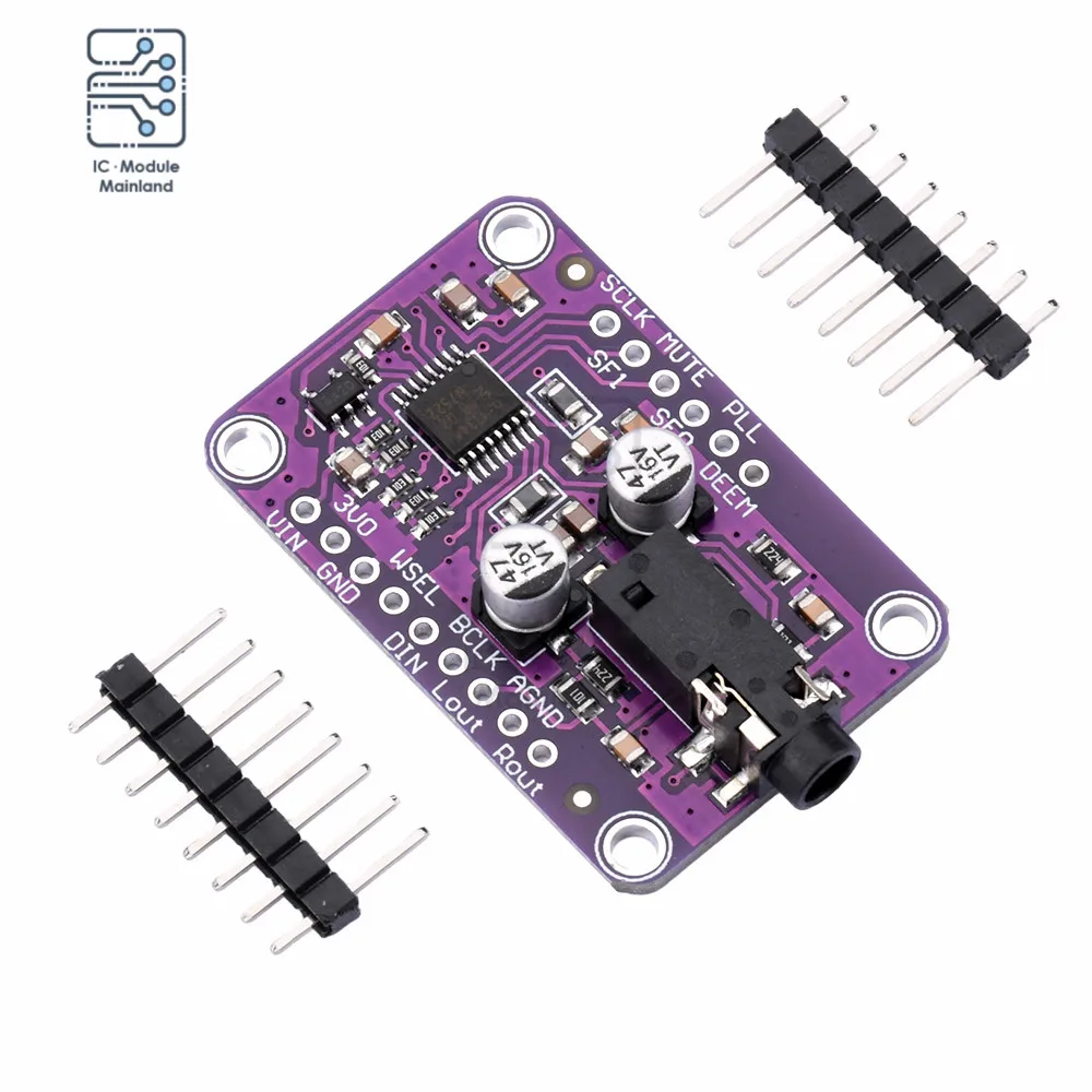 UDA1334A I2S DAC Audio Stereo Decoder Module Board for Arduino 3.3V-5V 3.3V-5V