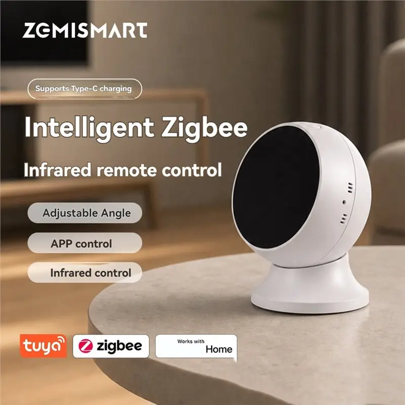 Tuya Zigbee Smart IR Remote Control USB-C Rechargeable Universal For Air Conditioner TV Controller App Voice-Controlled
