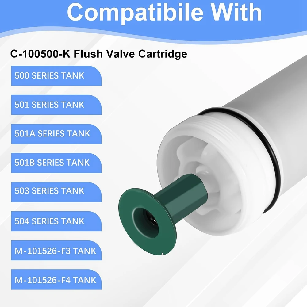 T19C For 500 501 503 504 Pressure Assist Tanks- C-100500-K Flush Valve Cartridge Assembly, Fits M-101526-F3 F4 Models