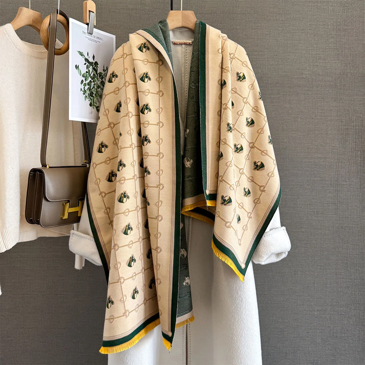 

Роскошный зимний толстый теплый шарф, женский кашемировый платок, мягкий шейный платок из пашмины, Bufanda, женское пончо Echarpe 2025 Bufandas