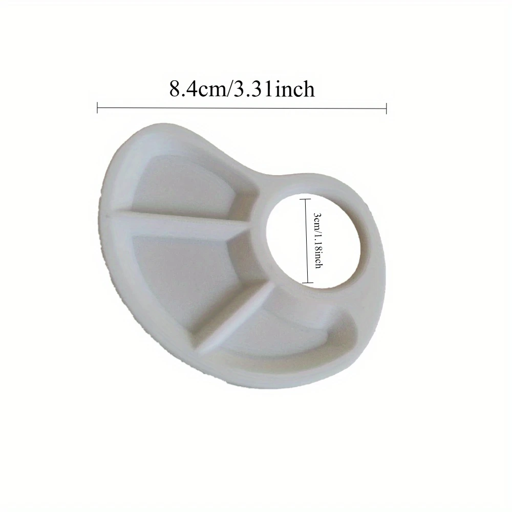 1-Pack Durable Plastic Thumb Palette - Scratch-Resistant Smooth Surface, Ergonomic Design for Artists